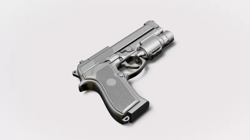 Beretta M9 with Tactical Flashlight #RoZ - Model preview 1