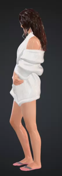Frau vom duschen mit bademantel - Model preview 2