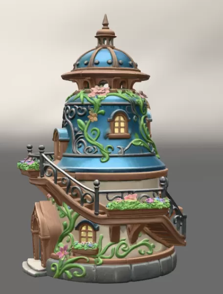 Fantasy Bell Tower House STL File for 3D Print - Model preview 4