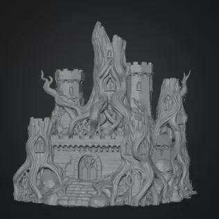Fantasy Tree Fortress STL File for 3D Printing - Model thumbnail 7