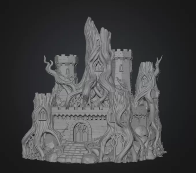 Fantasy Tree Fortress STL File for 3D Printing - Model preview 7