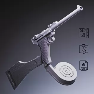 Artillery Luger Pistol #RoZ - Model thumbnail 6