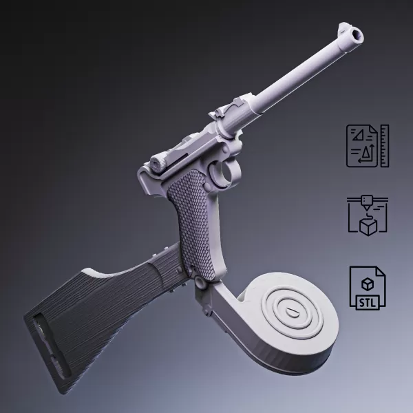 Artillery Luger Pistol #RoZ - Model preview 6