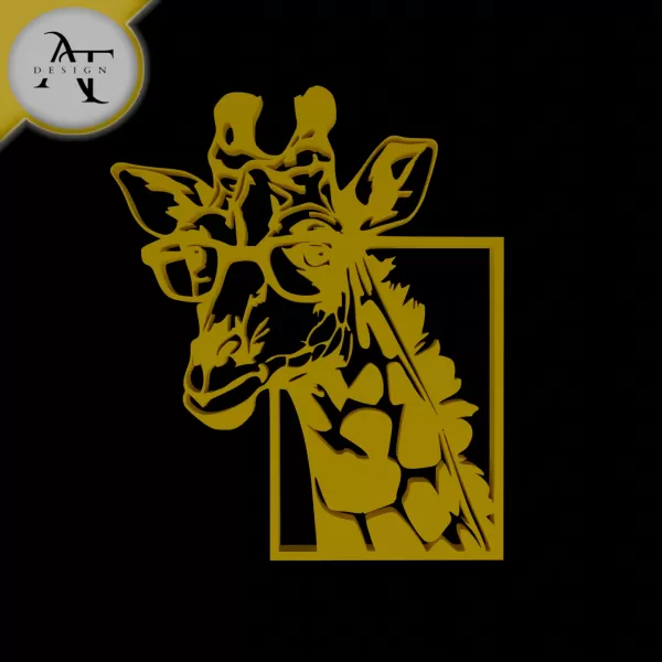 Giraffe - Silhouette - 2D Wall Art Decor - Model preview 1