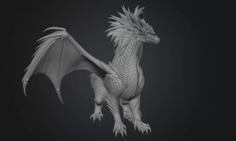 Azure Storm Dragon STL File for 3D Print - Model preview 14