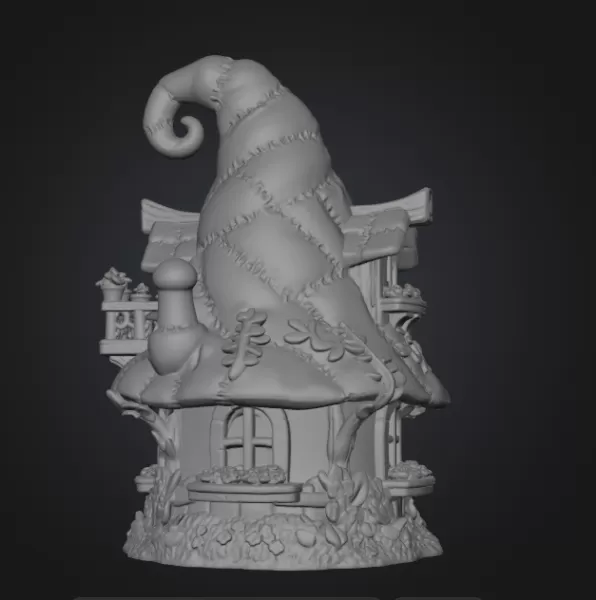 Patchwork Wizard Cottage STL File 3D Print - Model preview 9