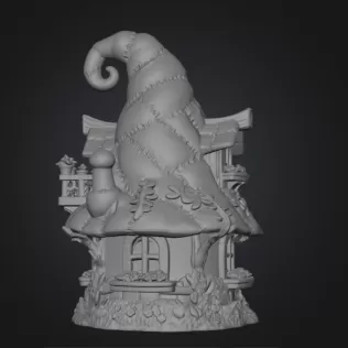 Patchwork Wizard Cottage STL File 3D Print - Model thumbnail 9