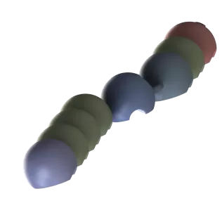 Smiling Modular Caterpillar – Flexible Articulated Fidget Toy - Model thumbnail 8