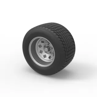 Wheel of Vintage Dirt race car V3 Scale 1:25 - Model thumbnail 7