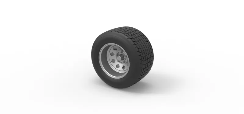 Wheel of Vintage Dirt race car V3 Scale 1:25 - Model preview 7