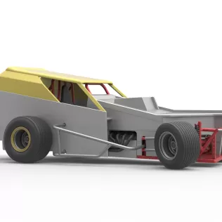 Vintage Dirt Modified stock car V7 while turning Scale 1:25 - Model thumbnail 25