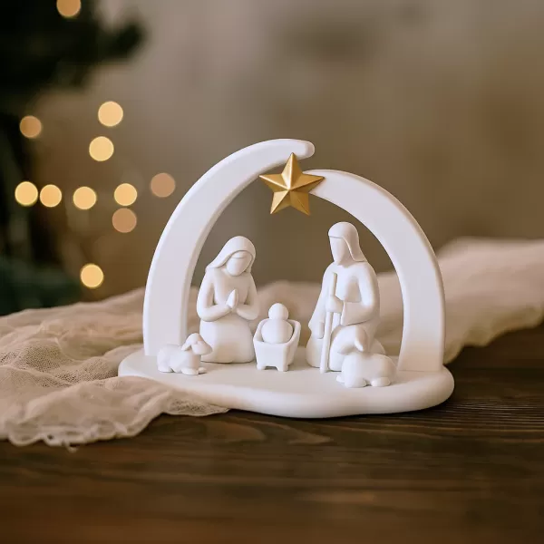 Minimalist Nativity Scene | Holy Family Christmas Decor | Modern - Model preview 5