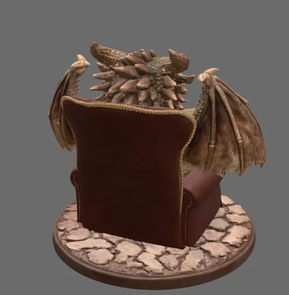Wise Scholar Dragon STL File 3D Print - Model preview 3