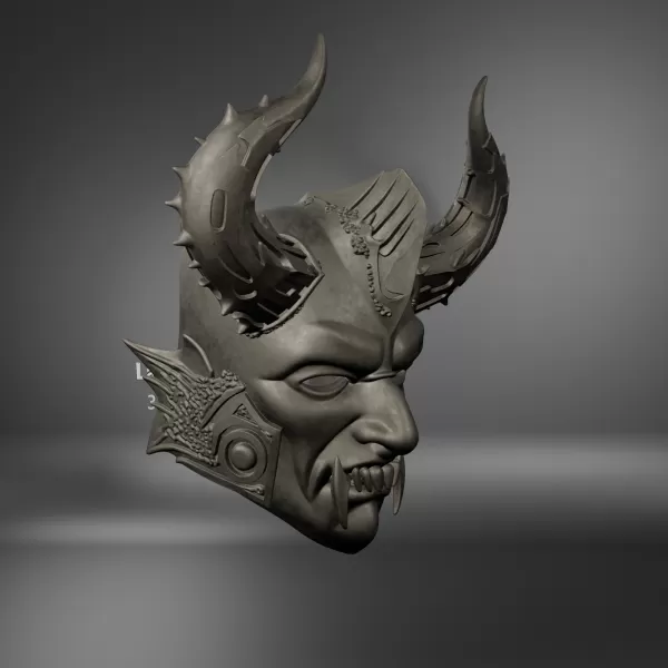 Dark Demon Horned Mask - Model preview 2