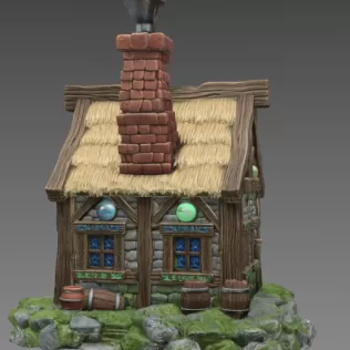 Fantasy Alchemist Cottage STL File for 3D Print - Model thumbnail 5