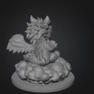 Cute Angel Dragon with Heart STL File 3D Print - Model thumbnail 9