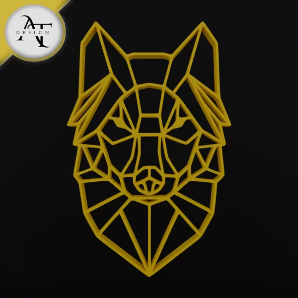 Wolf - Geometric - 2D Wall Art Decor - Model preview 1