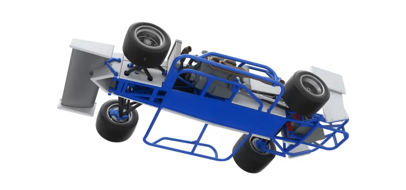 Supermodified front engine race car V4 Scale 1:25 - Model preview 3