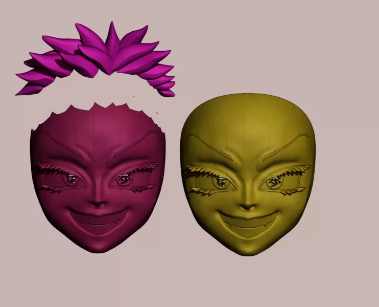 Kimetsu no yaiba akaza mask cosplay demon slayer - Model preview 2