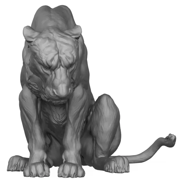 3D Printable Lioness - Model preview 2