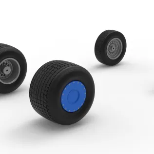 Wheel Set of Vintage Dirt Silver Crown Car Scale 1:25 - Model thumbnail 9