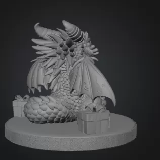 Cute Birthday Dragon STL File for 3D Printing - Model thumbnail 9