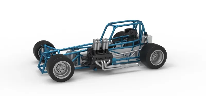 Vintage Supermodified stock car Base Version 3 Scale 1:25 - Model preview 1