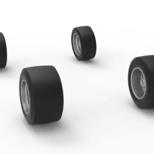 Wheel Set of Experimental Pavement Silver Crown Car Scale 1:25 - Model thumbnail 8