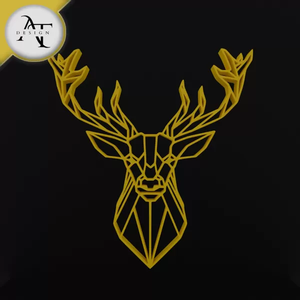 Deer - Geometric - 2D Wall Art Decor - Model preview 1