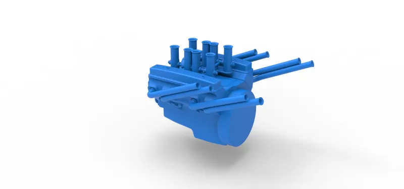 Engine V8 for vintage dragster Version 10 Scale 1:25 - Model preview 10