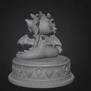 Excited Baby Dragon STL File for 3D Printing - Model thumbnail 9