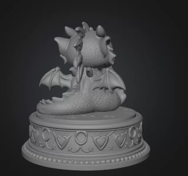 Excited Baby Dragon STL File for 3D Printing - Model preview 9