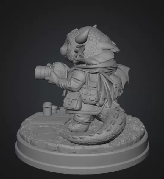 Cute Camera Baby Dragon STL File for 3D Print - Model preview 9