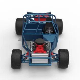 Vintage Dirt late model Race car Base Scale 1:25 - Model thumbnail 8