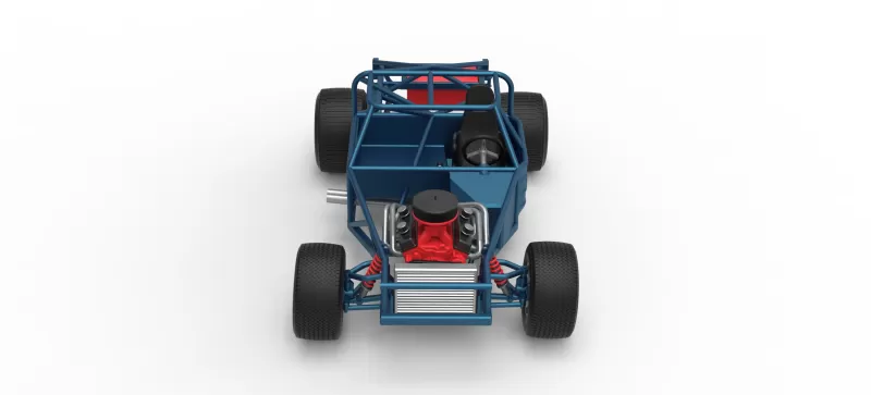 Vintage Dirt late model Race car Base Scale 1:25 - Model preview 8