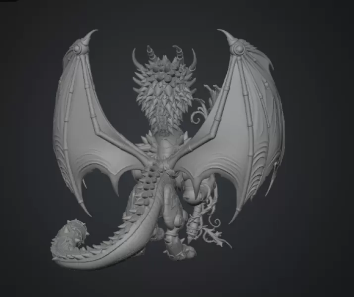 Verdant Arcane Dragon STL File for 3D Print - Model preview 16