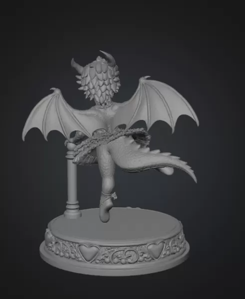 Ballerina Dragon Princess STL File for 3D Printing - Model preview 10