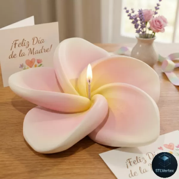 Plumeria Flower 3D Printable Model - Model preview 1