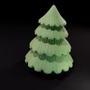 Knitted Christmas Tree 3D Model - Model thumbnail 3