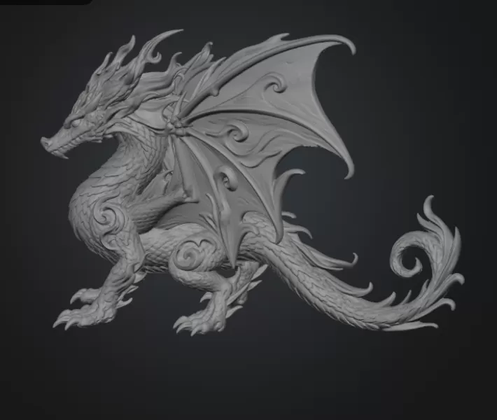 Ocean Breeze Dragon STL File for 3D Print - Model preview 14