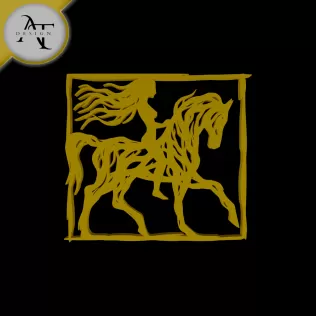 Girl on a horse - Silhouette - 2D Wall Art Decor