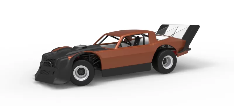 Vintage Dirt late model Race car V4 while turning Scale 1:25 - Model preview 1