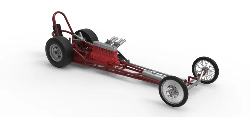 Vintage Front engine dragster Base Version 6 Scale 1:25 - Model preview 24