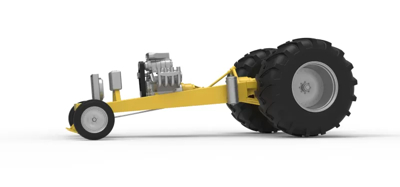 Vintage Pulling tractor Base Version 2 Scale 1:25 - Model preview 2