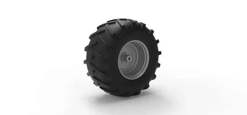 Rear wheel of Vintage Pulling tractor Version 4 Scale 1:25 - Model preview 8