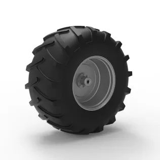 Rear wheel of Vintage Pulling tractor Version 4 Scale 1:25 - Model thumbnail 8