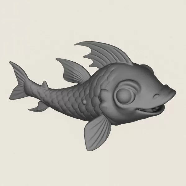 Fish 02 Print Ready 3D Model - Model preview 4