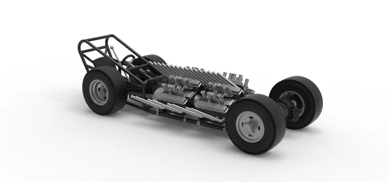 Vintage AWD Dragster Base Version 2 Scale 1:25 - Model preview 21