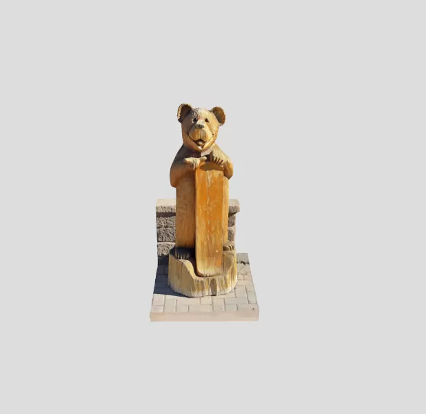 Big Bear Wooden Statue - Model preview 1