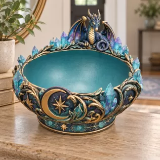 Celestial Crystal Dragon Bowl STL File for 3D Print - Model thumbnail 5
